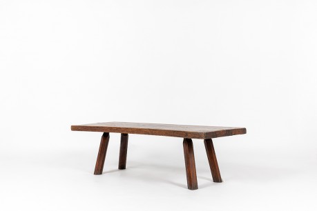 Coffee table in oak brutalist design 1950