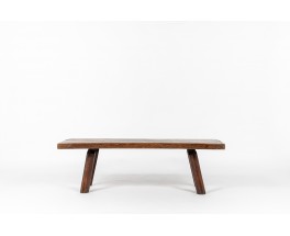 Coffee table in oak brutalist design 1950