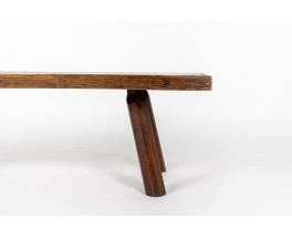 Table basse en chêne design brutaliste 1950