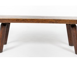 Table basse en chêne design brutaliste 1950