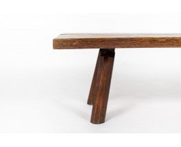 Table basse en chêne design brutaliste 1950