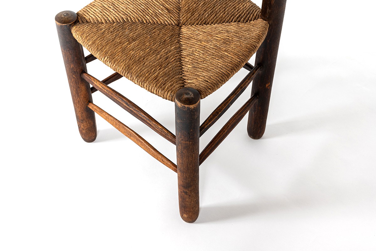 Chair in oak with straw seat 1950