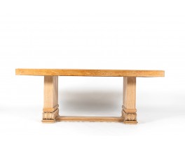 Dining table in ceruse oak and Burgundy stone top 1930