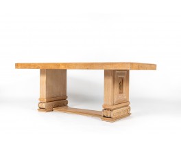 Dining table in ceruse oak and Burgundy stone top 1930