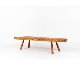 Table basse en sapin forme libre 1950