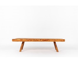 Table basse en sapin forme libre 1950