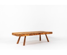 Table basse en sapin forme libre 1950