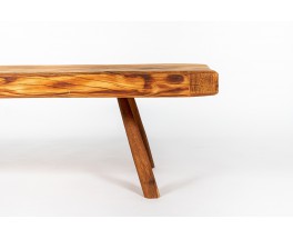 Table basse en sapin forme libre 1950