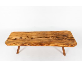 Table basse en sapin forme libre 1950