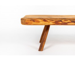 Table basse en sapin forme libre 1950