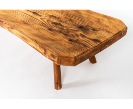 Table basse en sapin forme libre 1950