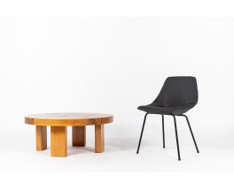 Round coffee table in elm edition Maison Regain 1980