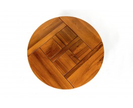 Round coffee table in elm edition Maison Regain 1980