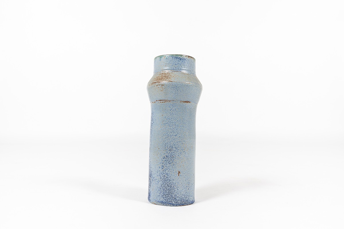 Vase in sandstone blue tone Danish design 1960