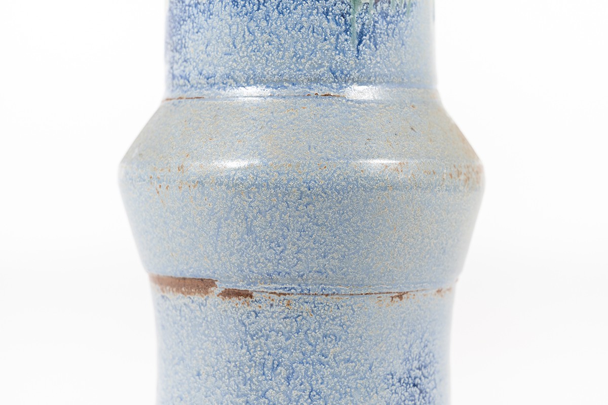 Vase en grès bleu design danois 1960