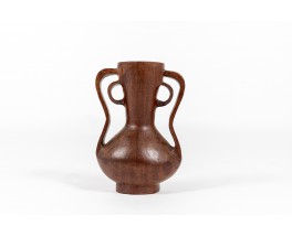 Monoxyl vase in solid mahogany African design 1950