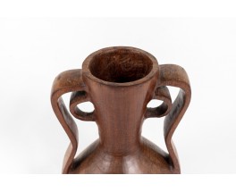 Monoxyl vase in solid mahogany African design 1950