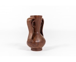 Monoxyl vase in solid mahogany African design 1950