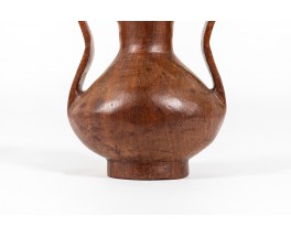 Monoxyl vase in solid mahogany African design 1950