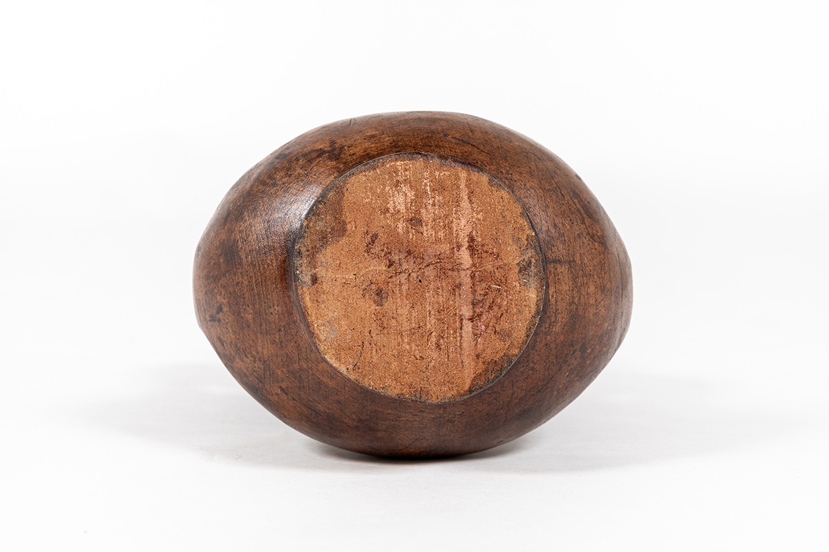 Monoxyl vase in solid mahogany African design 1950