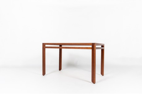 Table de repas André Sornay en acajou et plateau stratifié noir 1950