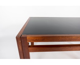 Andre Sornay dining table in mahogany with black laminated 1950