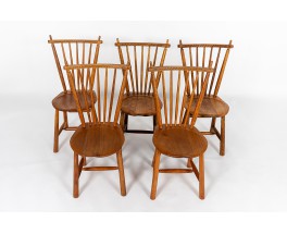 Chaises et fauteuil Ster Gelderland en chêne design Pays-Bas 1960