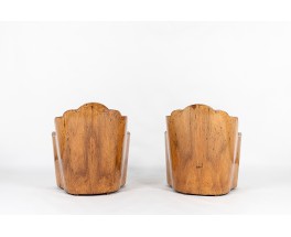 Fauteuils en loupe de noyer et tissu Pierre Frey 1930