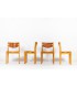 Chairs in elm and leather edition Maison Regain 1980 set of 4