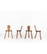 Chaises en chêne design brutaliste 1950 set de 4