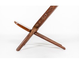 Palaver armchairs in wood African design 1950 set of 2