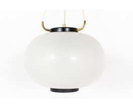 Bruno Gatta pendant light in opaline edition Stilnovo 1946