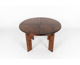 Round dining table with extension by Silvio Coppola edition Fratelli Montina 1970