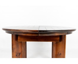 Round dining table with extension by Silvio Coppola edition Fratelli Montina 1970