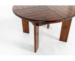 Round dining table with extension by Silvio Coppola edition Fratelli Montina 1970