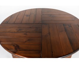 Round dining table with extension by Silvio Coppola edition Fratelli Montina 1970