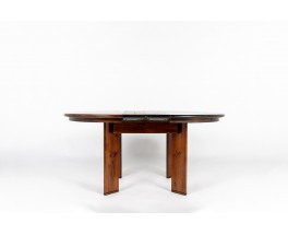 Round dining table with extension by Silvio Coppola edition Fratelli Montina 1970