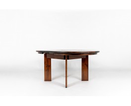 Round dining table with extension by Silvio Coppola edition Fratelli Montina 1970