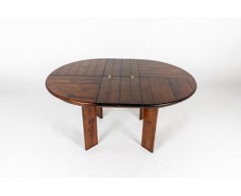 Round dining table with extension by Silvio Coppola edition Fratelli Montina 1970