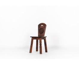 Chair in pine Breton design 1950