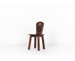 Chaise en sapin design breton 1950