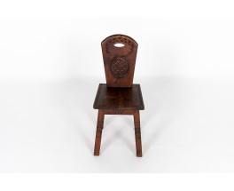 Chair in pine Breton design 1950