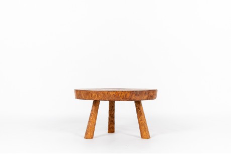 Coffee table in elm free form 1980