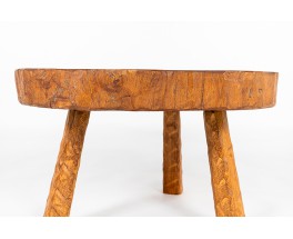 Table basse en orme forme libre 1980