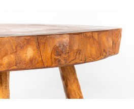 Coffee table in elm free form 1980