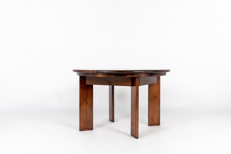 Table de repas ronde avec rallonge Silvio Coppola édition Fratelli Montina 1970