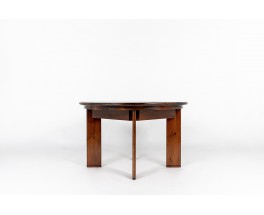 Round dining table with extension by Silvio Coppola edition Fratelli Montina 1970