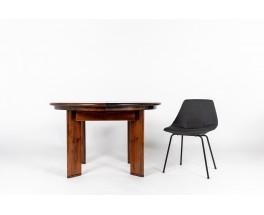 Round dining table with extension by Silvio Coppola edition Fratelli Montina 1970