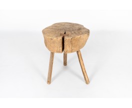 Pedestal table in oak brutalist design 1950