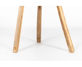 Pedestal table in oak brutalist design 1950